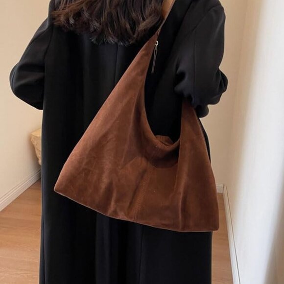 Suede Tote Bag Women Large Slouchy Shoulder Purse Travel Fashion - Picture 5 of 7